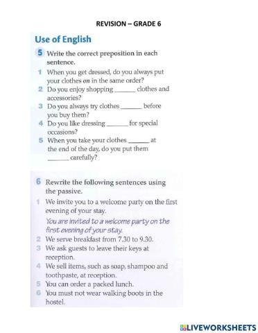 Revision grade 6