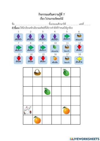 โปรแกรมจัดผลไม้
