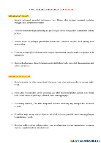 Kesalahan ejaan dan bahasa