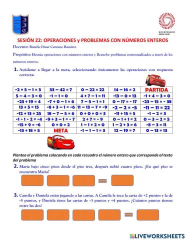 Problemas con Números Enteros