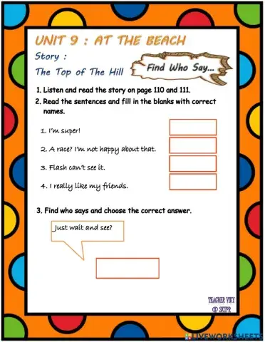 Unit 9 At The Beach (Story)