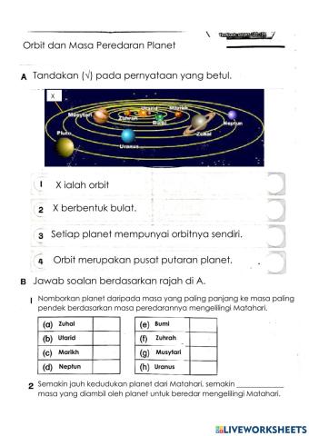 Orbit dan Masa Peredaran Planet