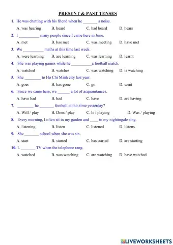 PRESENT and PAST TENSES