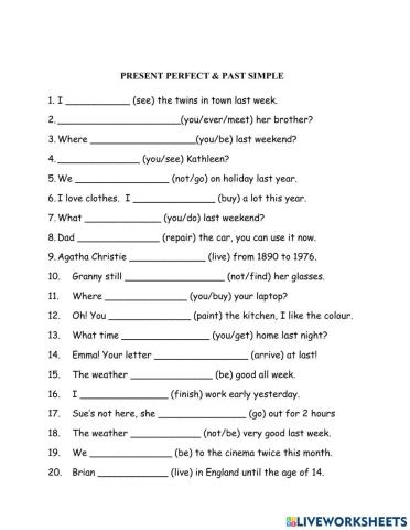 Present perfect Past Simple