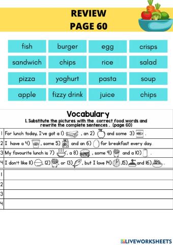 Year 5: Food and Health (Page 60)