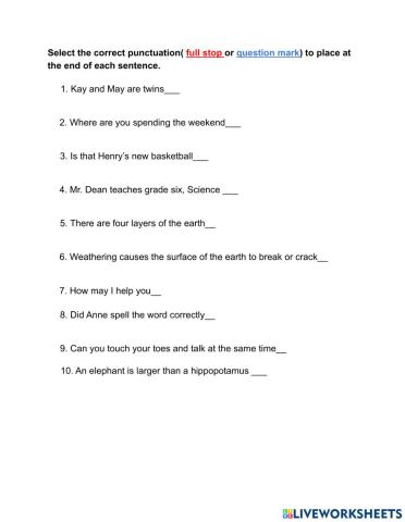 Questions and Periods