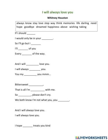 I will always love you