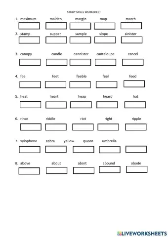 Alphabetical Order Worksheet