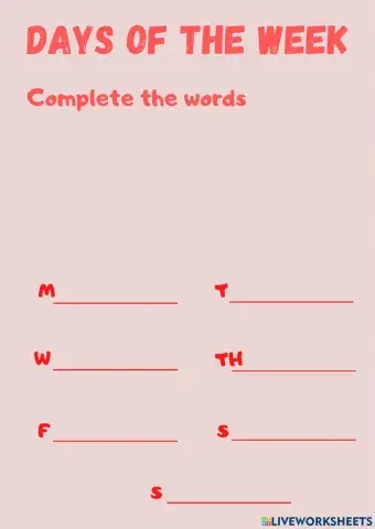 Days, Months & Numbers