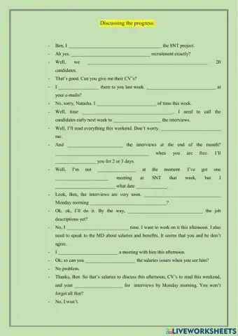 Discussing the progress