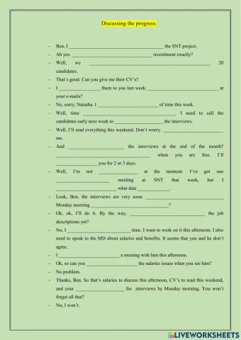 Discussing the progress