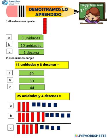 Sumas y restas con canjes