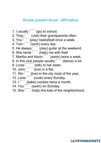 Simple present tense