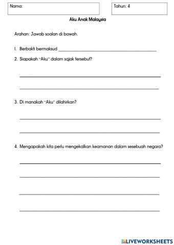 BM SJKC Tahun 4 : Aku Anak Malaysia