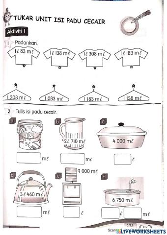 Pertukaran unit isipadu cecair tahun 3