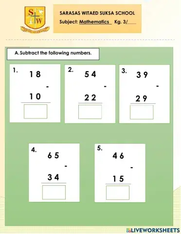 Double digit subtraction