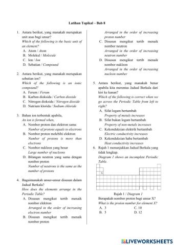 Latihan Topikal Sains T4 Bab 8