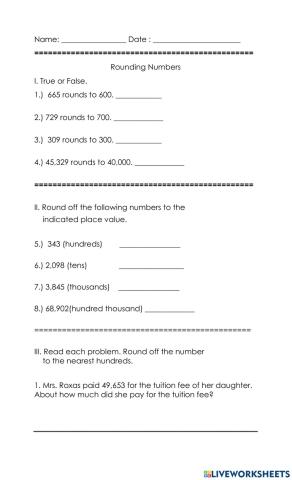 Rounding Off Numbers 4