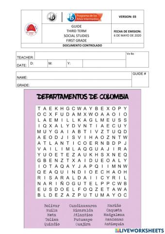 Departamentos de colombia