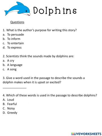 Listening Comprehension -Dolphins
