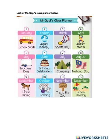 Mr. Gopi Class Planner