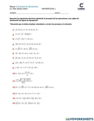 Ada 3 jerarquía de operaciones