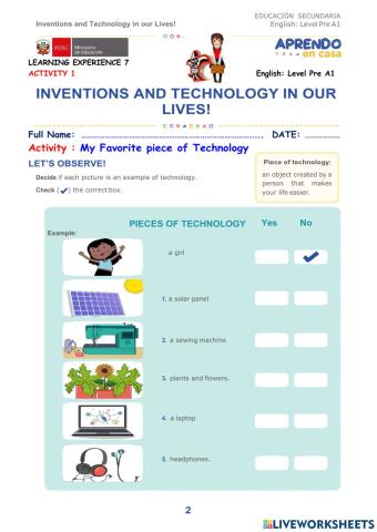 Inventions and technology in your lives!