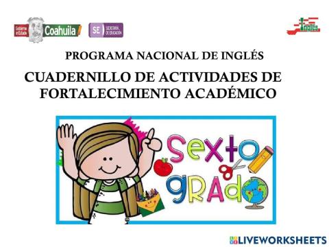 Sexto grado. libro de actividades ingles -1