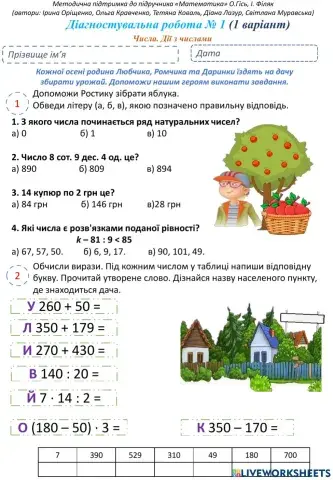 Діагностувальна робота №1