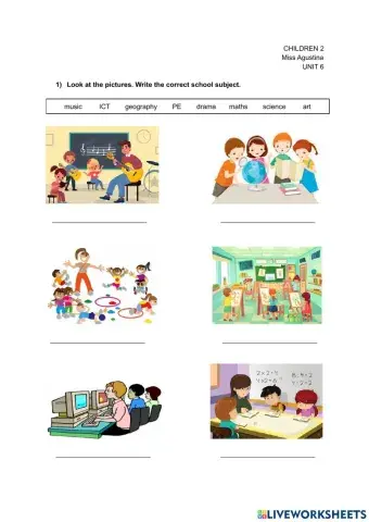 CHILDREN 2: School subjects - What's she-he doing?