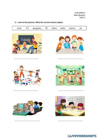 CHILDREN 2: School subjects - What's she-he doing?