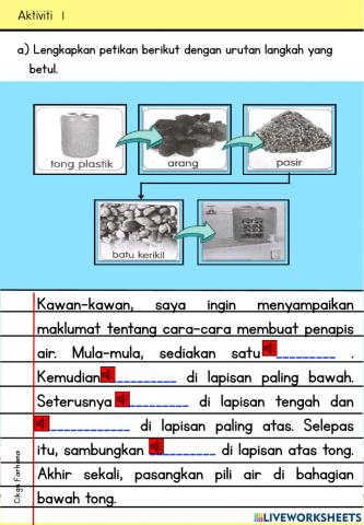 Cara membuat penapis air