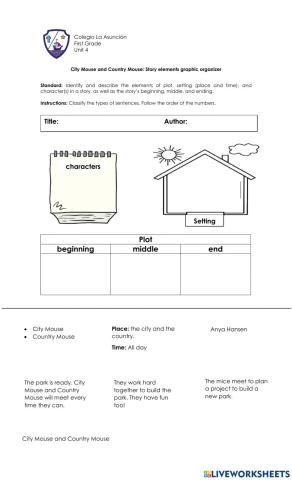 Story elements graphic organizer