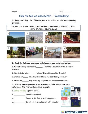 Telling an Anecdote - Vocabulary!