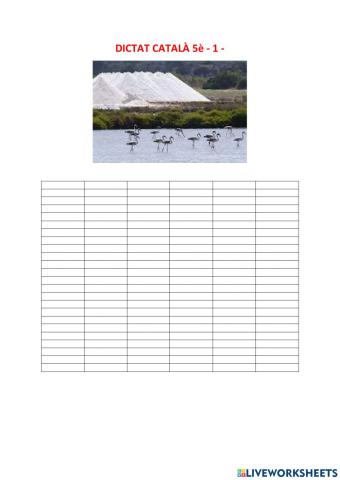 DICTAT CATALÀ 5è -1- Per paraules