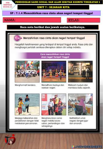 Menzahirkan rasa cinta kepada negeri tempat tinggal