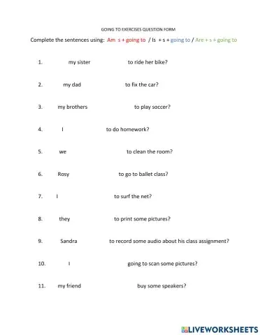 Going to question form