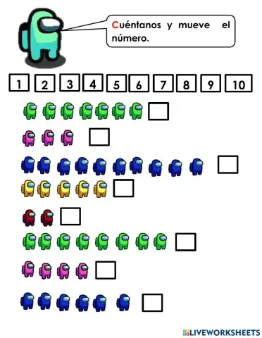 Contar objetos y mover número