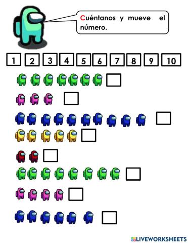 Contar objetos y mover número