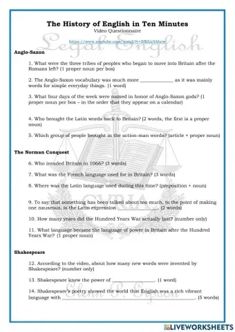 The History of English in Ten Minutes