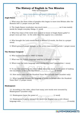 The History of English in Ten Minutes