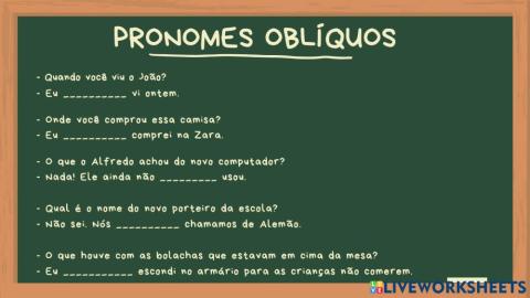 Pronomes oblíquos 1