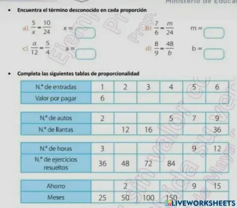 Razones y proporciones