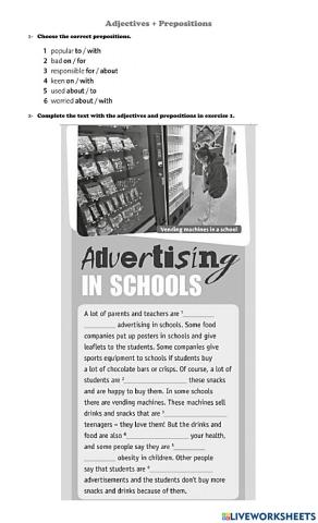 Adjectives + prepositions 3
