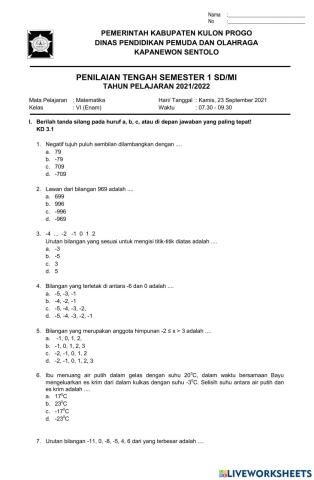 PTS Gasal 2021-2022 MATEMATIKA