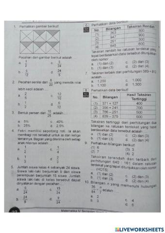 Ulangan harian matematika