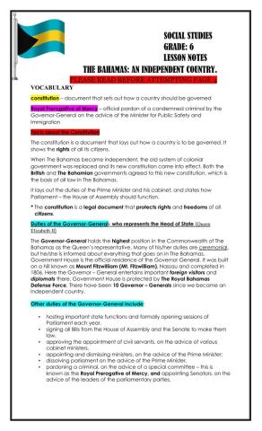 The Bahamas: An Independent Country