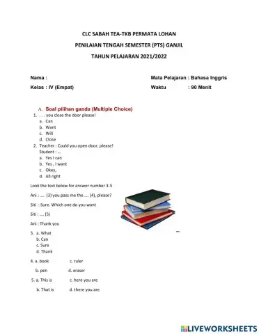 PTS Bahasa Inggris Kelas 4
