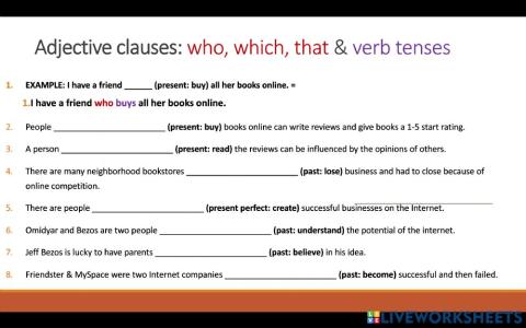 Adjective Clauses: Defining