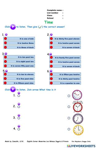 Listening time Part 2